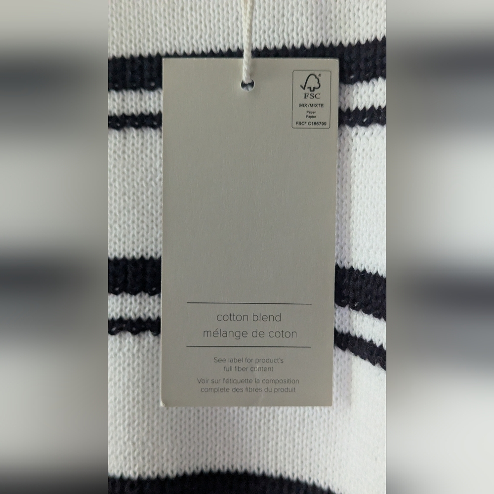 Joie Large Black & White Crew Neck Sweater Stripes Brand New With Tags - Picture 8 of 12